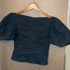 Kai Poplin Puff-Sleeve Top